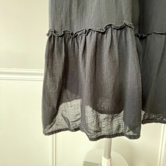 Black Boho Peasant Dress with crochet detailing - Picture 8 of 14